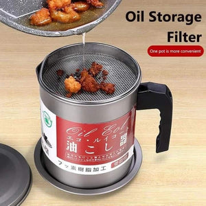 Oil Filter Pot 1.4L Oil Strainer For Kitchen Oil Container Pot Filter 1.4 Liter (Without Box) by INSAIFi