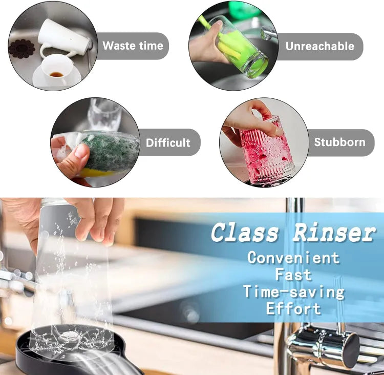High Pressure Faucet Glass Rinser Automatic Cup Washer Bar Kitchen by glowmart.store