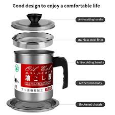 Oil Filter Pot 1.4L Oil Strainer For Kitchen Oil Container Pot Filter 1.4 Liter (Without Box) by INSAIFi