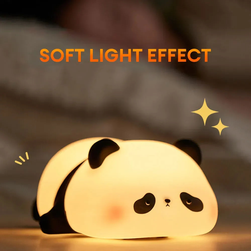 Cute Panda Silicone Night Light – Soft Touch LED Lamp for Kids Bedroom by glowmart.store