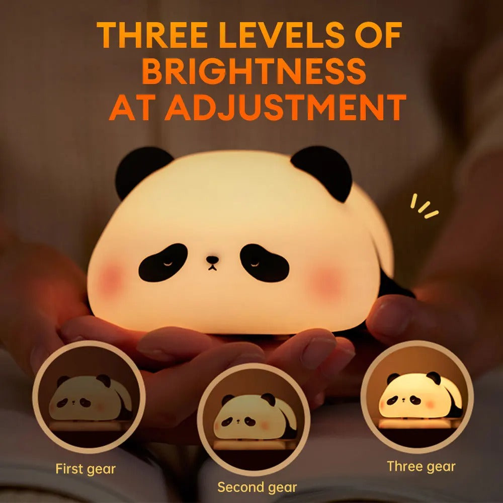 Cute Panda Silicone Night Light – Soft Touch LED Lamp for Kids Bedroom by glowmart.store