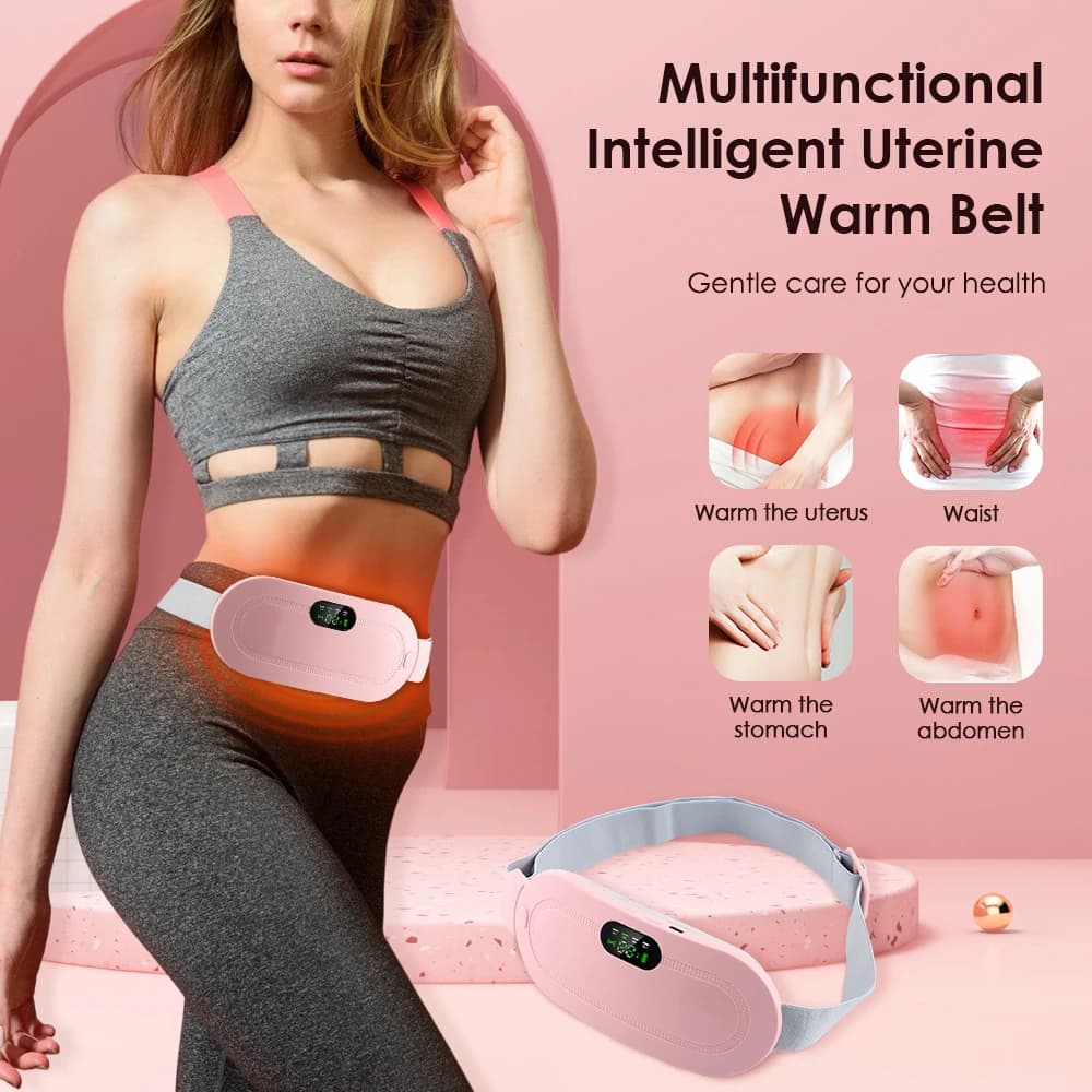 Period Pain Cramp Relief Belt -Portable Menstrual Heating Pad, Heated Belly Belt for Menstrual Cramp Relief with 3 Heat…
