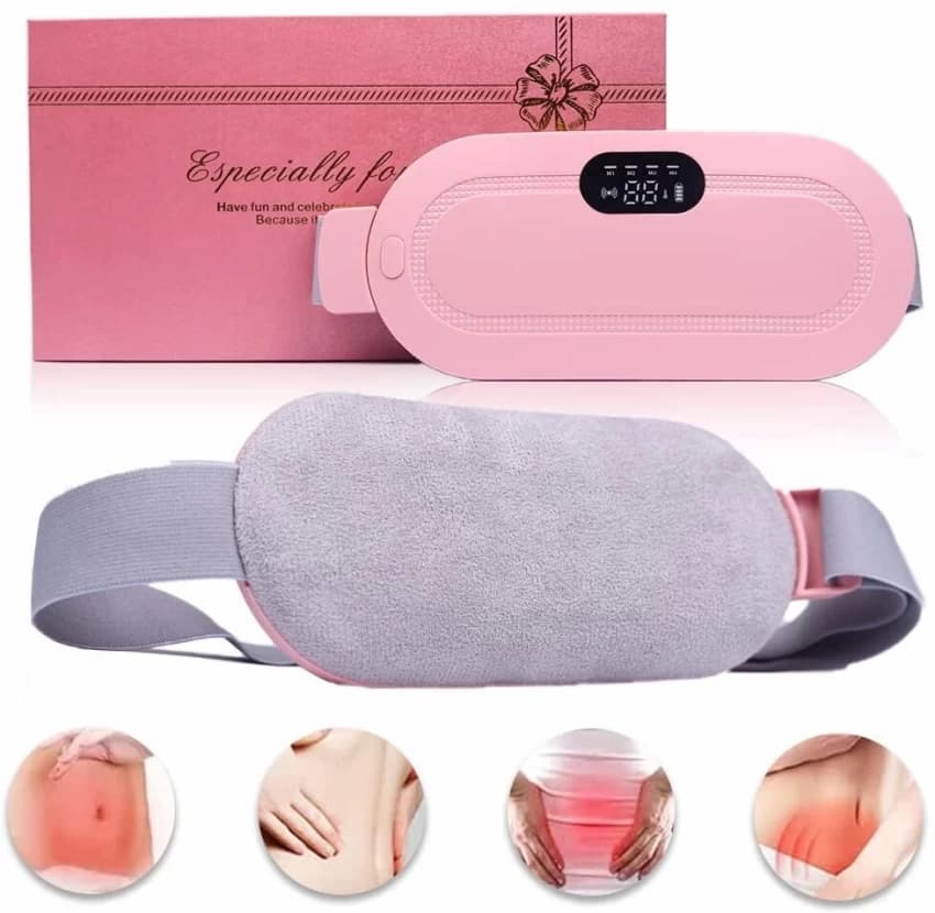 Period Pain Cramp Relief Belt -Portable Menstrual Heating Pad, Heated Belly Belt for Menstrual Cramp Relief with 3 Heat…