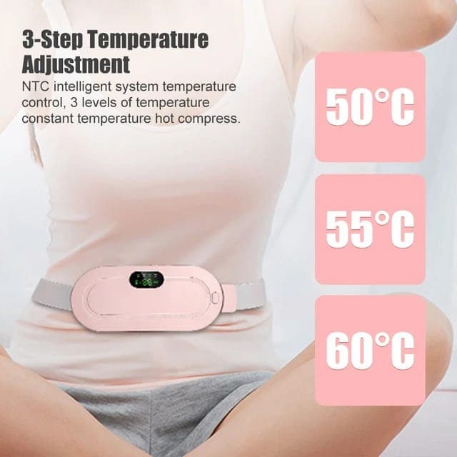 Period Pain Cramp Relief Belt -Portable Menstrual Heating Pad, Heated Belly Belt for Menstrual Cramp Relief with 3 Heat…